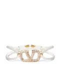 Valentino Garavani Vlogo Signature leather cord bracelet - White