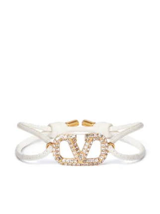 Valentino Garavani Vロゴ シグネチャー レザーブレスレット 