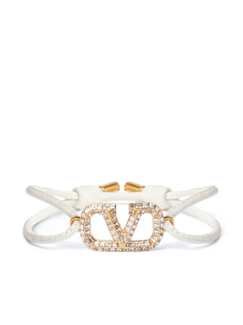 Valentino Garavani Vlogo Signature leather cord bracelet