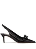 Valentino Garavani Rockstud 60mm bow-detail slingback pumps - Black