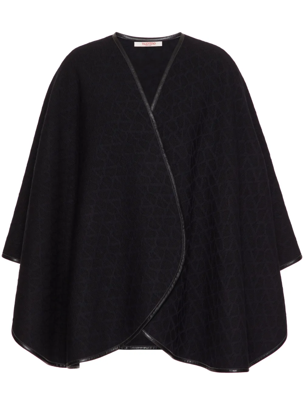 Valentino Garavani Toile Iconographe wollen poncho Zwart