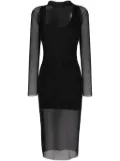 Alchemy semi-sheer high-neck midi dress - Black