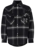 Palm Angels checked cotton-flannel shirt jacket - Grey