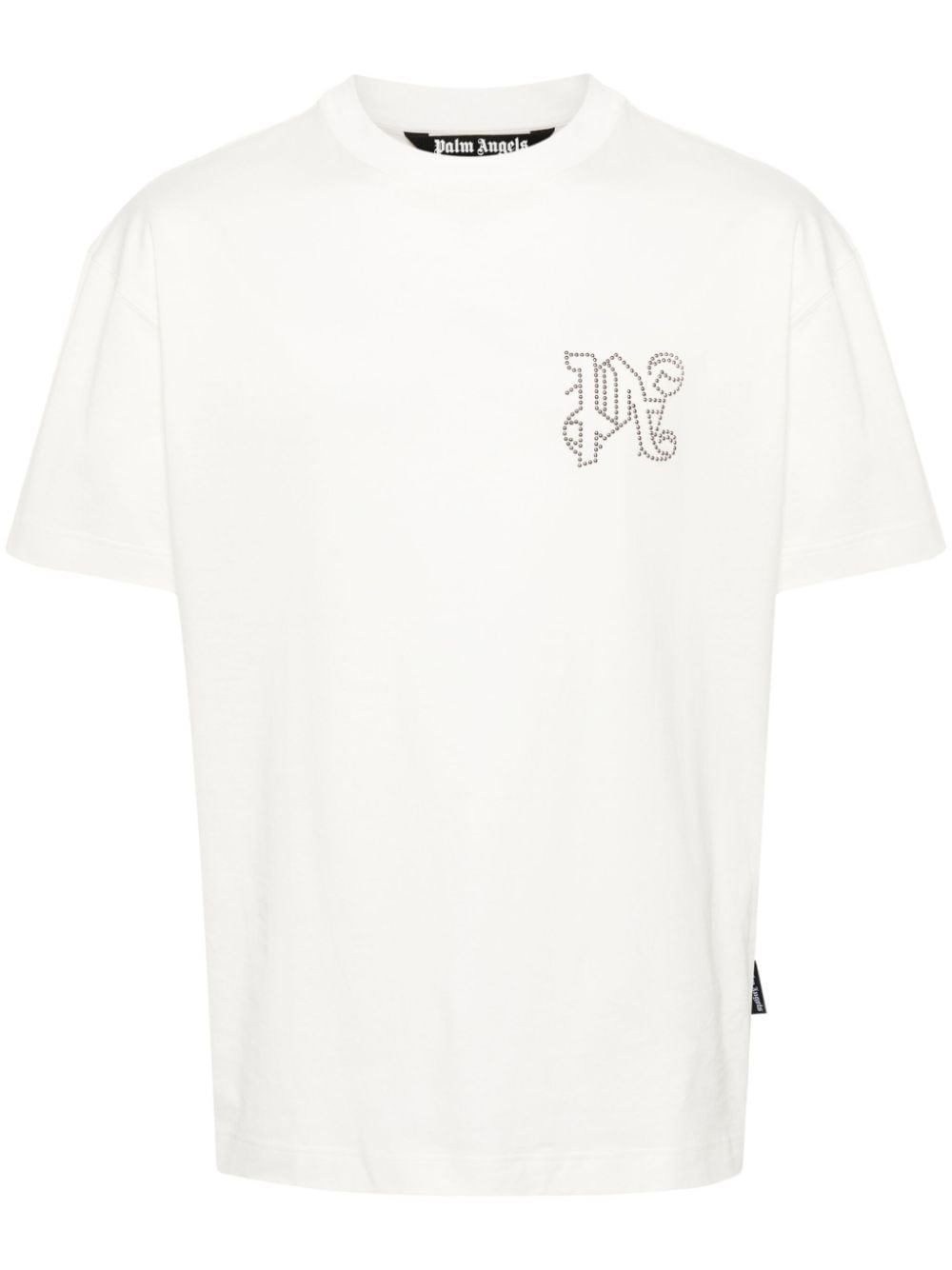 Palm Angels Stud-logo T-shirt In White