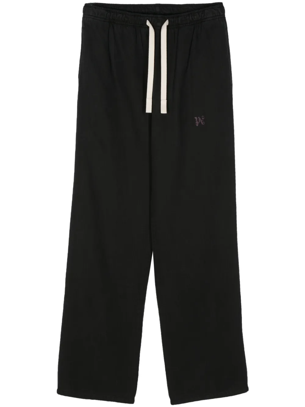 monogram-embroidered straight trousers