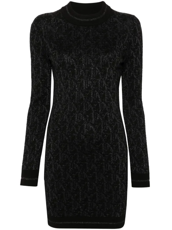 【関税＆送料込み】Palm Angels Monogram Jacquard Mini Dress Palm Angels monogram-jacquard Mini Dress | Black | FARFETCH
