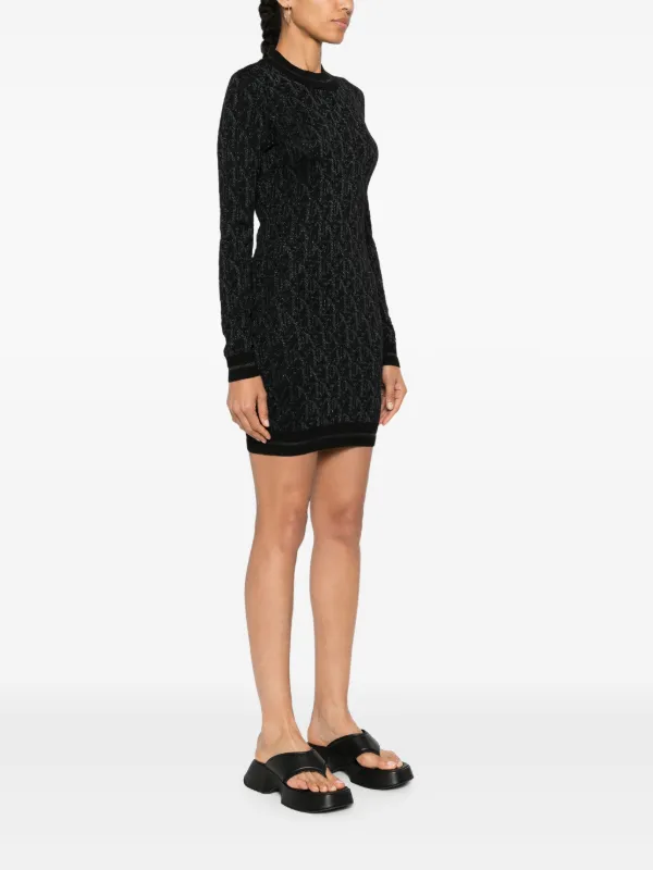 【関税＆送料込み】Palm Angels Monogram Jacquard Mini Dress Palm Angels monogram-jacquard Mini Dress | Black | FARFETCH
