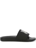 Palm Angels raised-monogram slides - Black