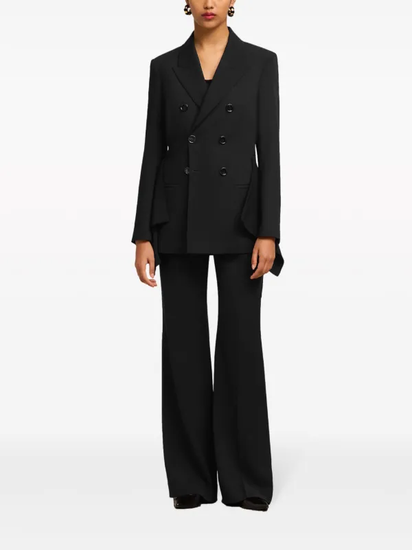 AMI Paris draped-panel Virgin Wool Blazer | Black | FARFETCH