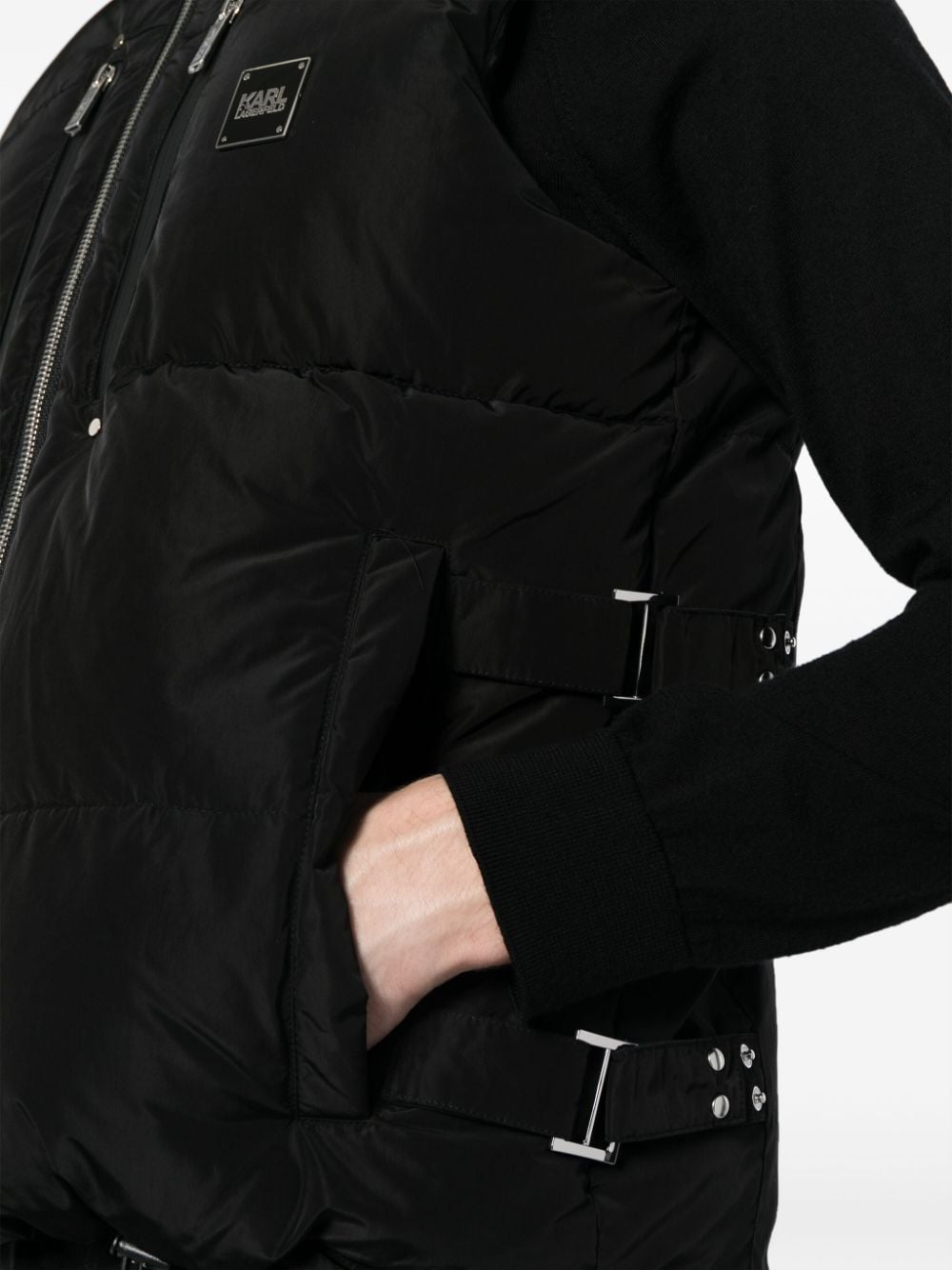 Karl Lagerfeld Bodywarmer met logoplakkaat Zwart