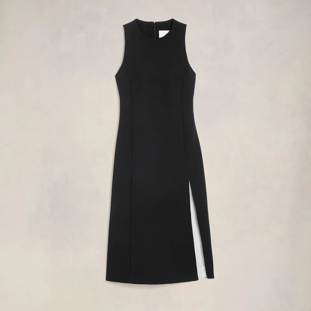 Fitted Slit Dress Black for Women - 36 - AMI Paris
