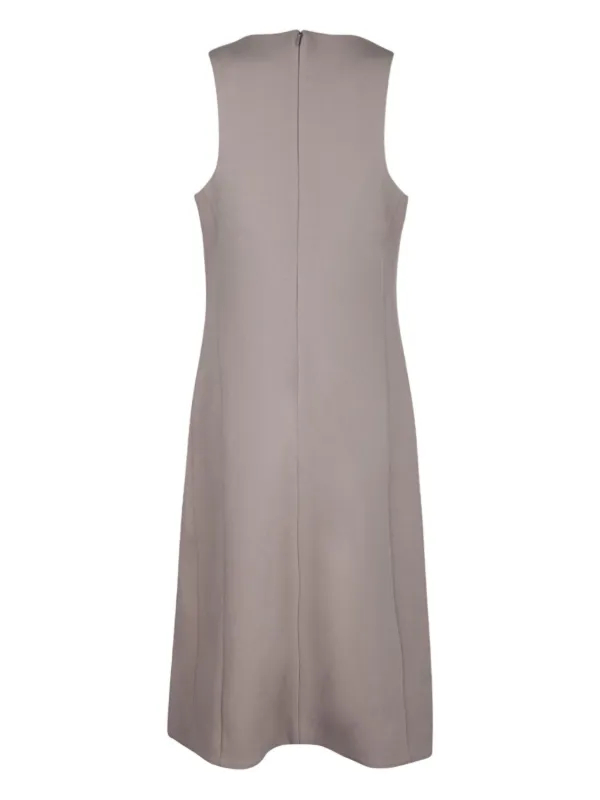 Ami Paris Virgin-wool Midi Dress in Neutrals