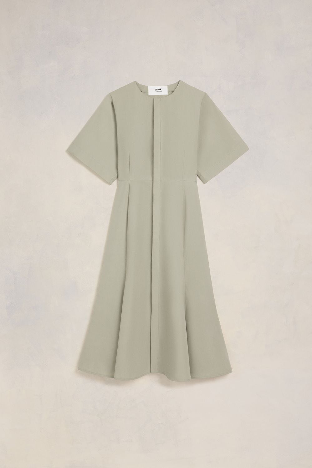 Shop Ami Alexandre Mattiussi Midi Dress With Hidden Tab Green For Women