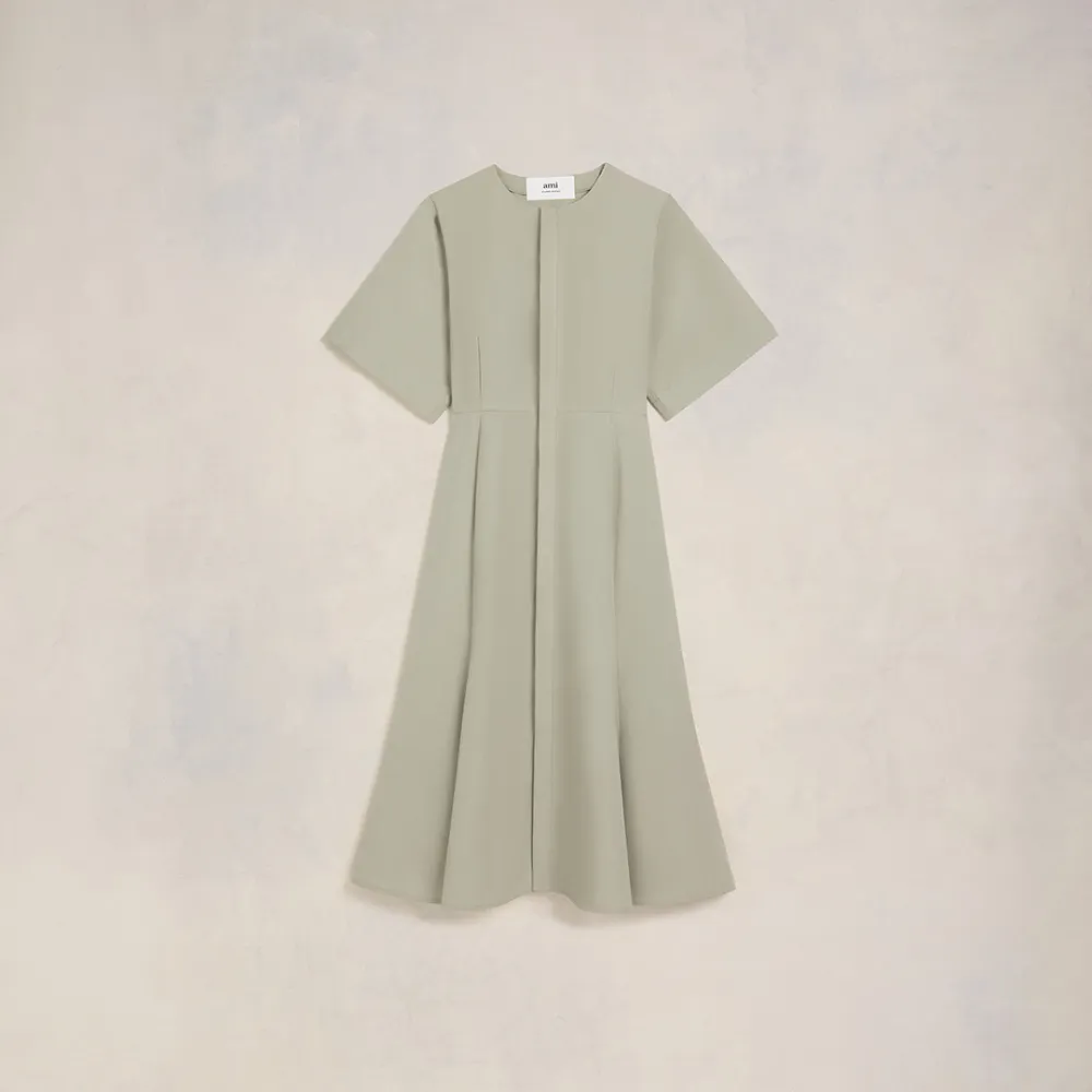 Midi Dress With Hidden Tab Green for Women - 42 - AMI Paris