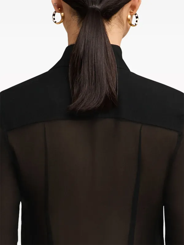 ami paris sheer dress AMI Paris - Long Dress With Collar Shirt Black - Size: 34