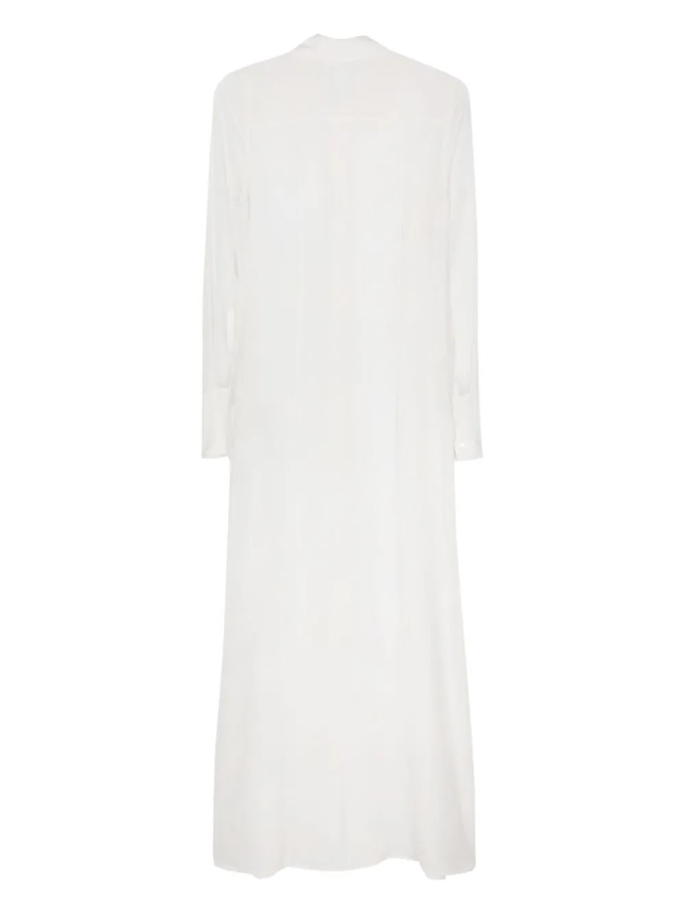 Shop Ami Alexandre Mattiussi Chiffon Silk Maxi Dress In 193 Chalk