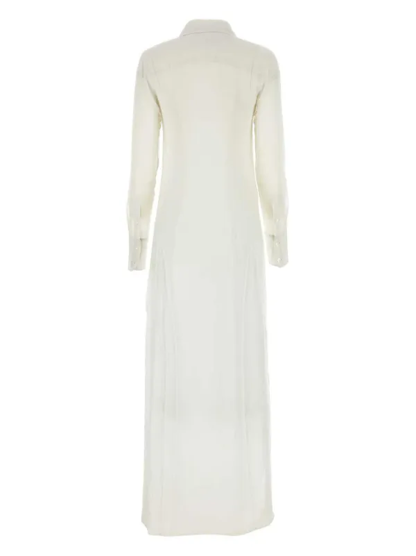 AMI Paris Vestido Largo De Seda Blanco FARFETCH DO