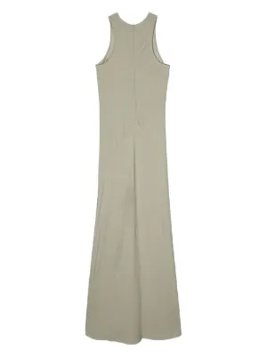 【AMI PARIS】アミパリス Sleeveless dress ベージュ AMI PARIS Satin-crepe maxi dress | NET-A-PORTER