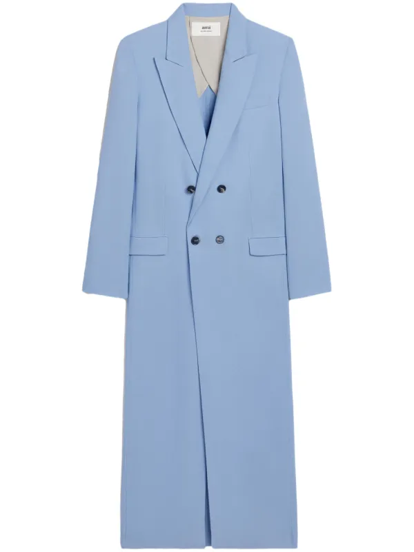 Ami Paris Double-breasted Blazer Maxi Dress in Blue