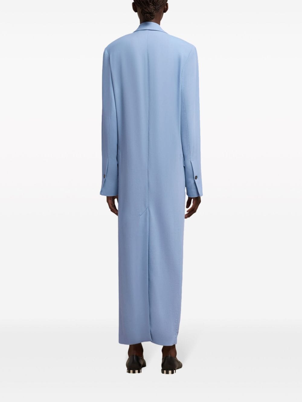 Shop Ami Alexandre Mattiussi Double-breasted Blazer Maxi Dress In Blue