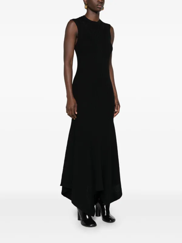 AMI Paris Ribgebreide Jurk Van Merinowol Zwart FARFETCH NL