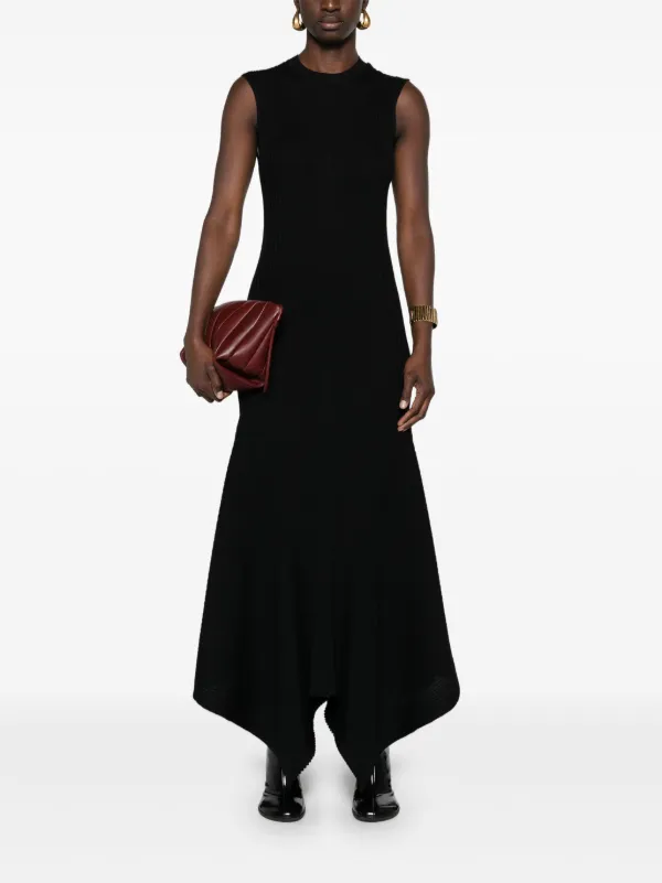 AMI Paris Godet Merino Wool Midi Dress | Black | FARFETCH