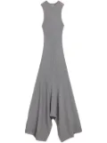 AMI Paris asymmetric ribbed-knit wool dress - Grey