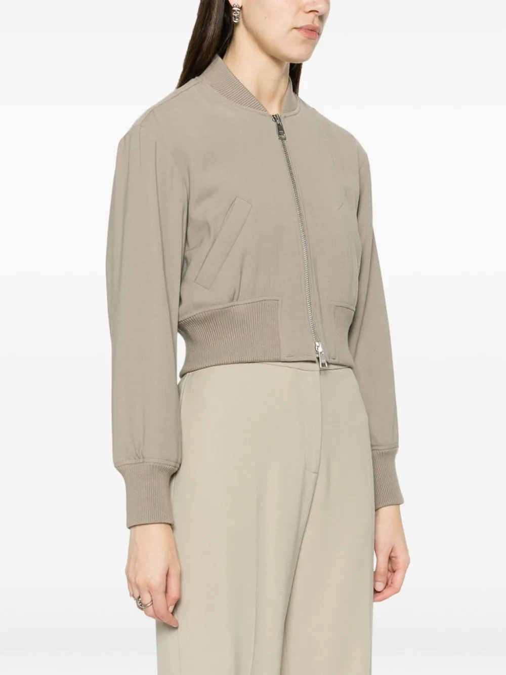 Shop Ami Alexandre Mattiussi Padded Bomber Jacket In Neutrals