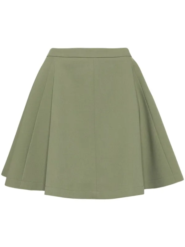 Ami Paris A-line Midi Skirt in Green