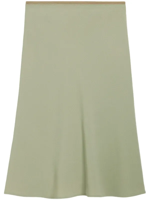 Ami Paris Crepe Midi Skirt in Green
