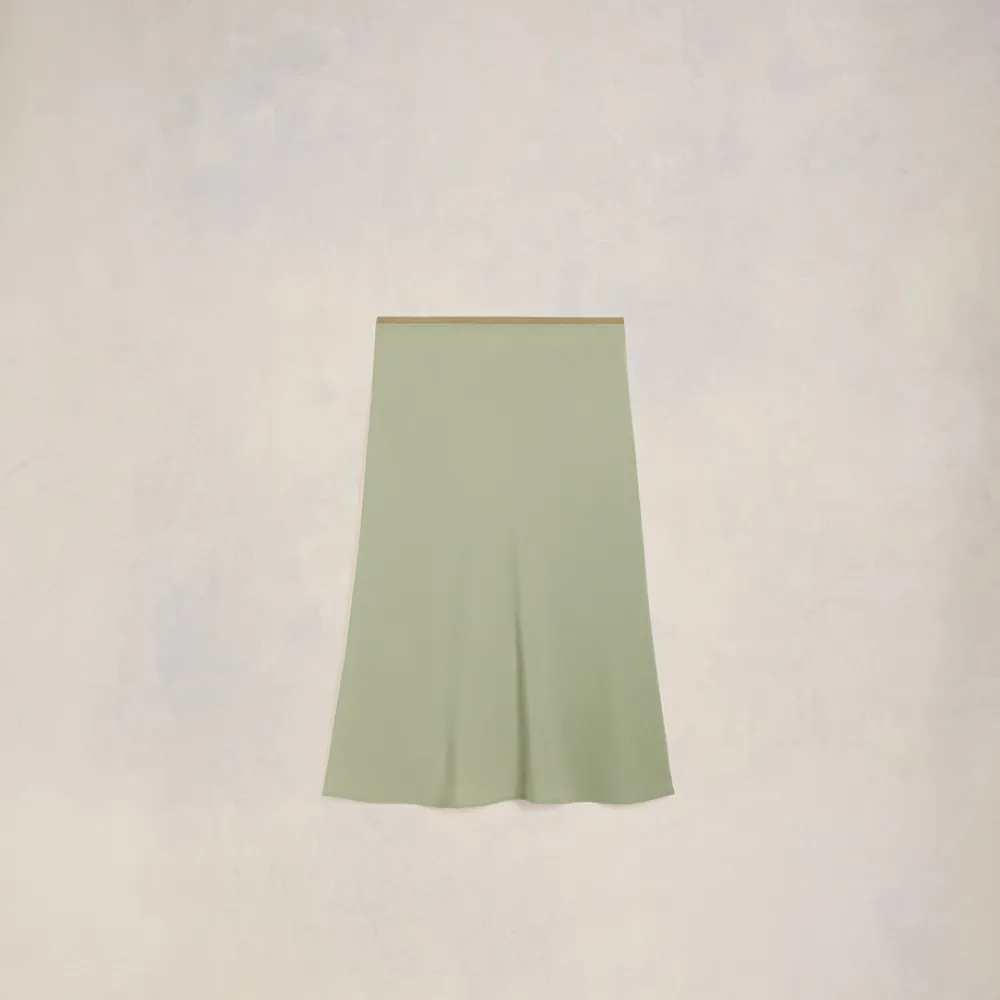 Midi Skirt With Elasticated Waist Green for Women - 40 - AMI Paris
