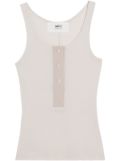 AMI Paris button-front cotton-rib tank top - Grey