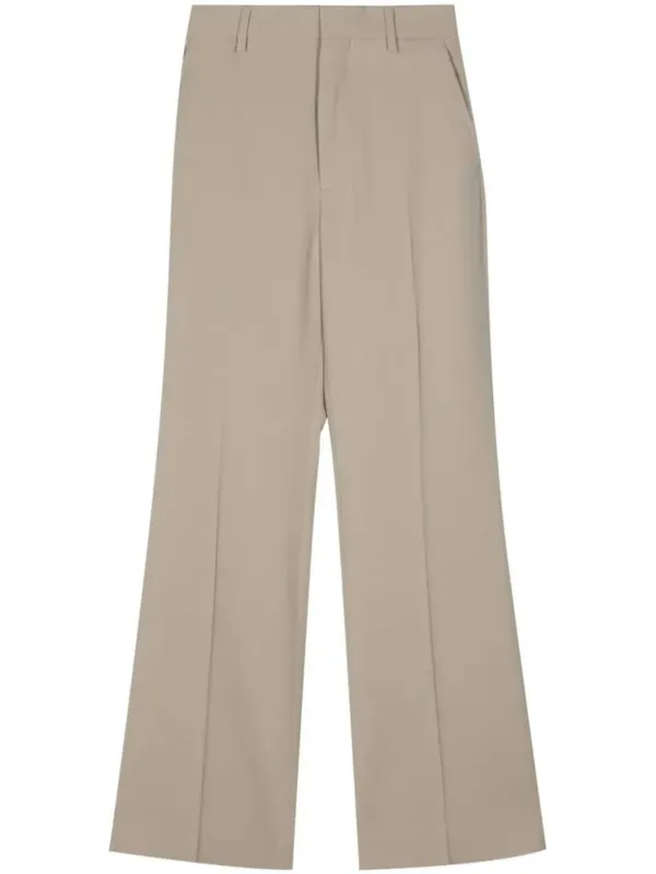 Ami Paris Flared Twill Trousers in Neutrals