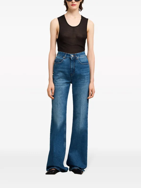 パンツ Ami Flare Leg Pants With High Waist And Tailored Finish AMI Paris high-rise flared-leg Jeans | Blue | FARFETCH
