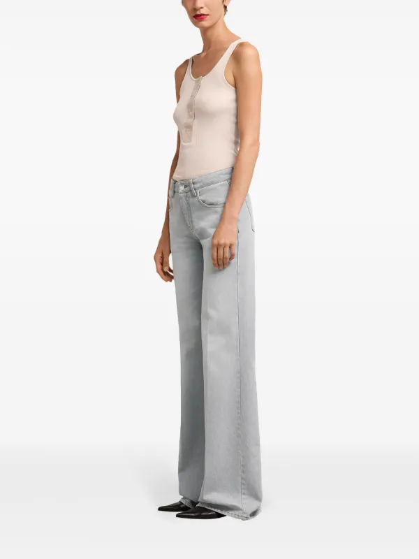 AMI Paris ハイライズ ワイドジーンズ | グレー | FARFETCH JP