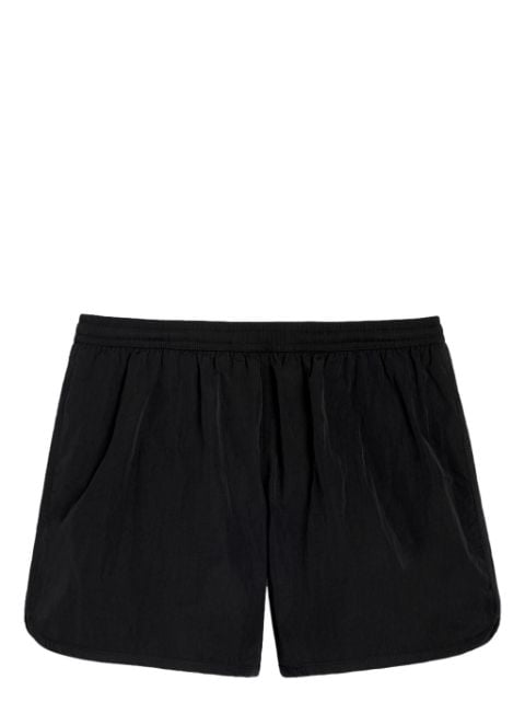 AMI Paris logo-embroidered crinkled swimming trunks