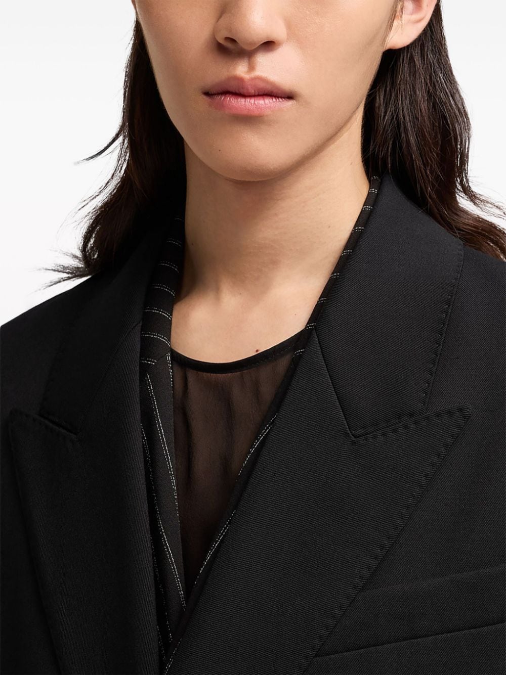 Shop Ami Alexandre Mattiussi Double-breasted Virgin Wool Coat In Black