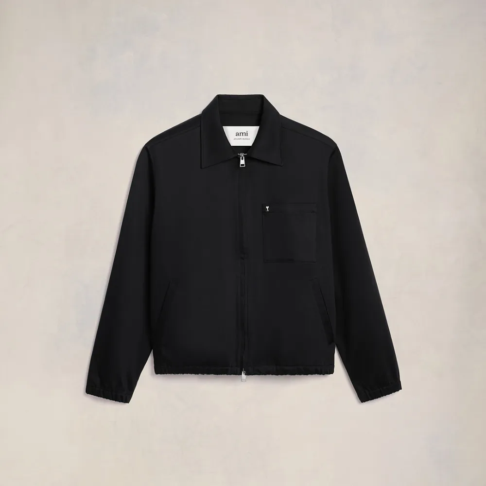 Ami De Coeur Zipped Jacket Black for Men - M - AMI Paris