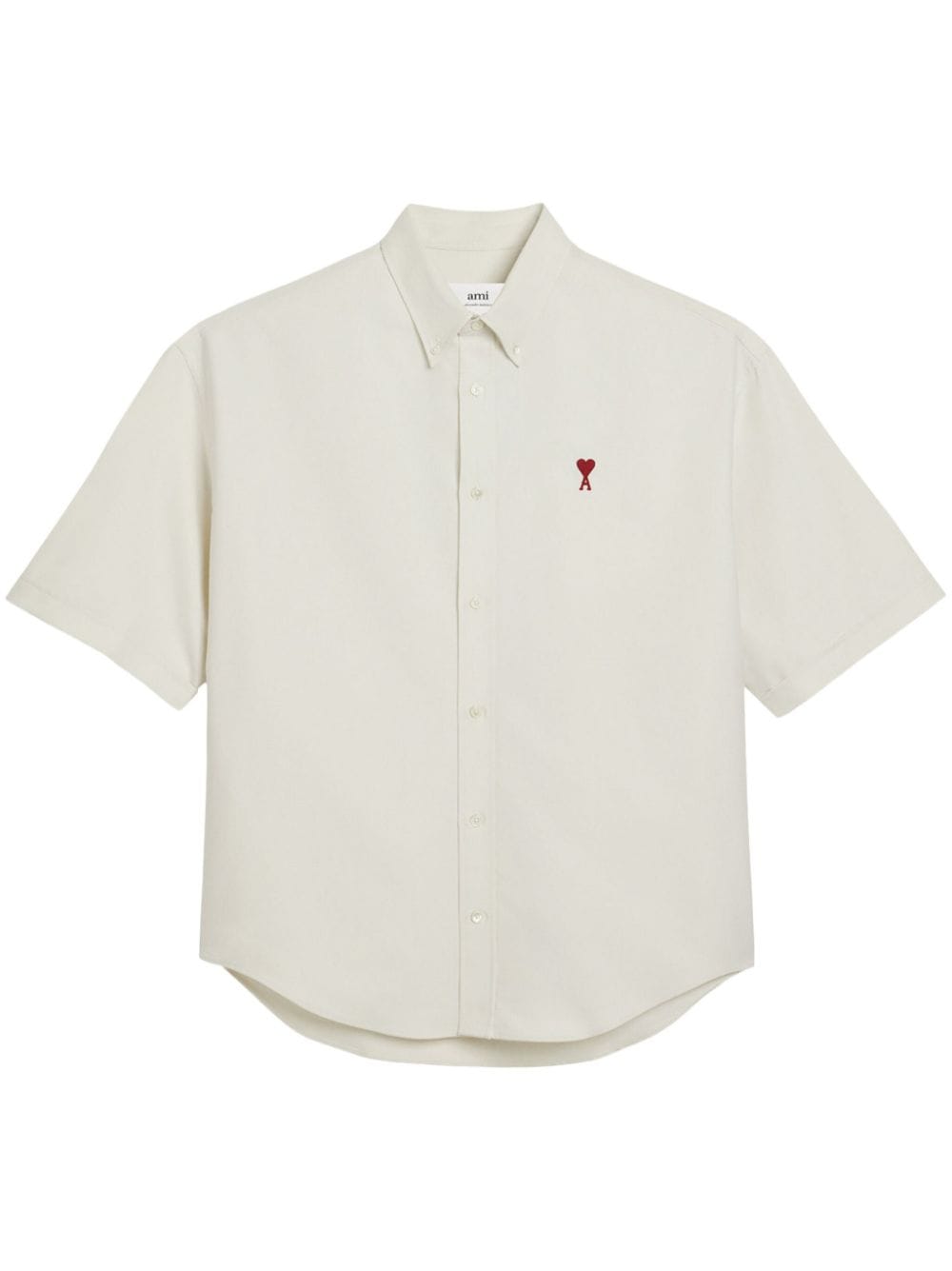 Ami Alexandre Mattiussi Logo-embroidered Striped Cotton Shirt In White