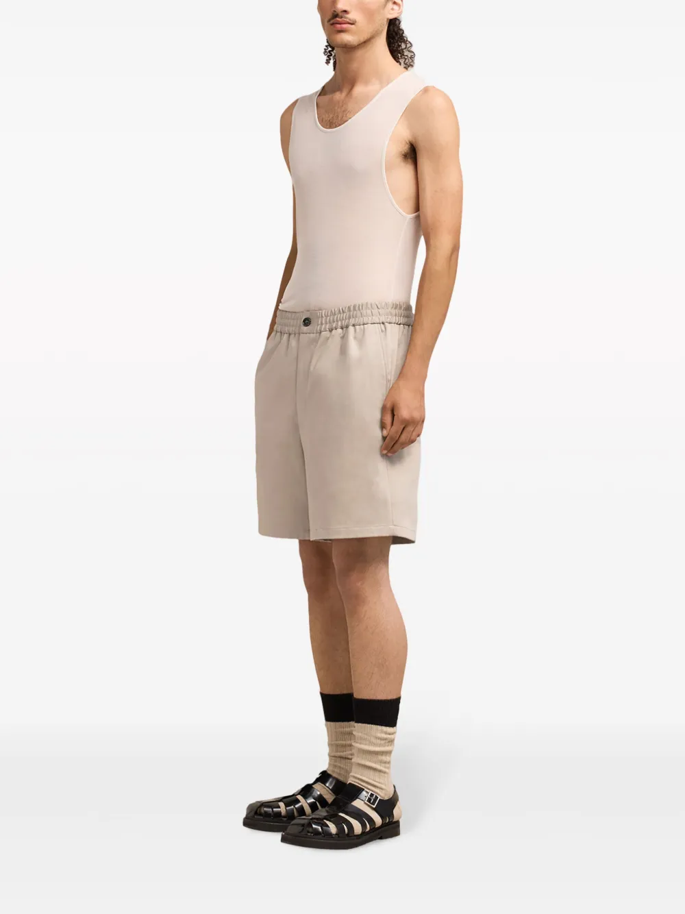 AMI Paris Katoenen chino shorts Beige