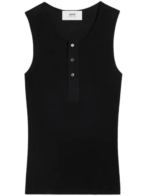 AMI Paris fine-ribbed cotton vest