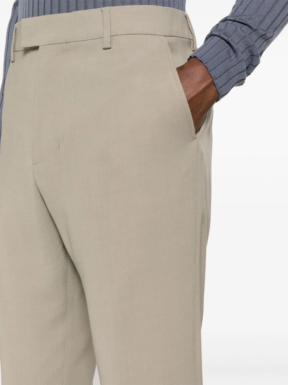 Shop Ami Alexandre Mattiussi Pressed-crease Trousers In 2811 Light Taupe