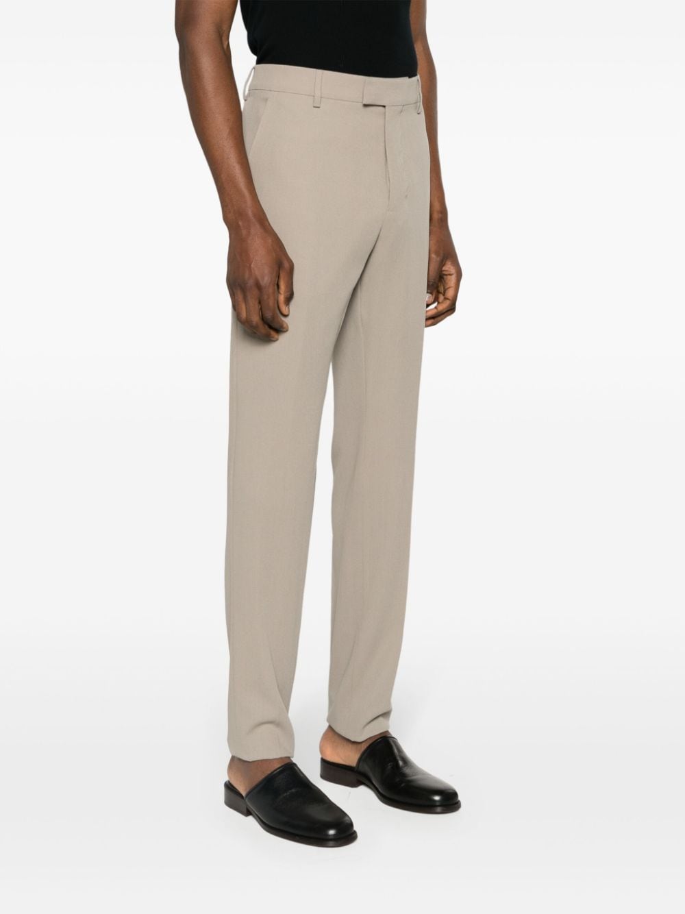 Shop Ami Alexandre Mattiussi Virgin-wool Tailored Trousers In 2811 Light Taupe