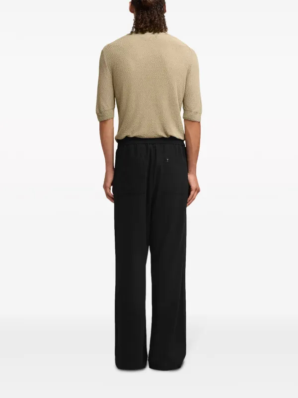 【美品】ami Parisブラック チノパン AMI Paris Ami De Coeur ワイドパンツ | ブラック | FARFETCH JP