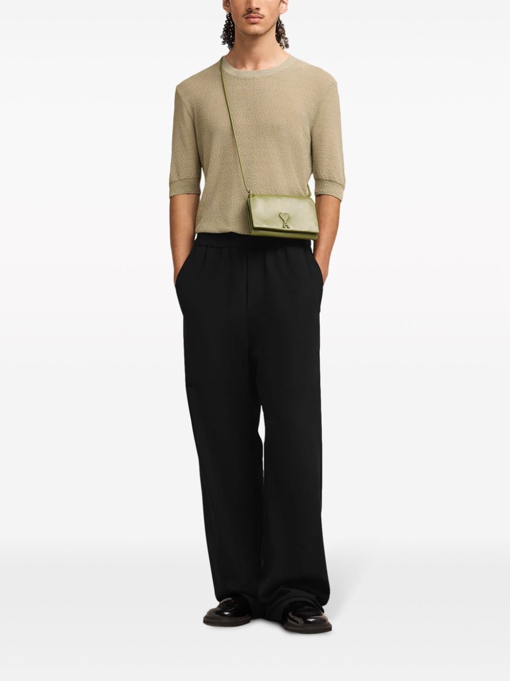Image 2 of AMI Paris Ami de Coeur-plaque cotton trousers