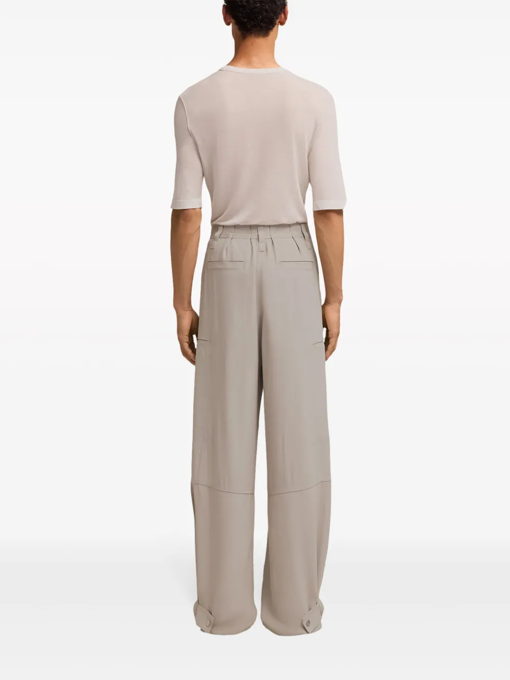 Shop Ami Alexandre Mattiussi Straight-leg Trousers In Neutrals