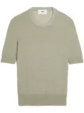 AMI Paris textured round-neck knitted top - Green