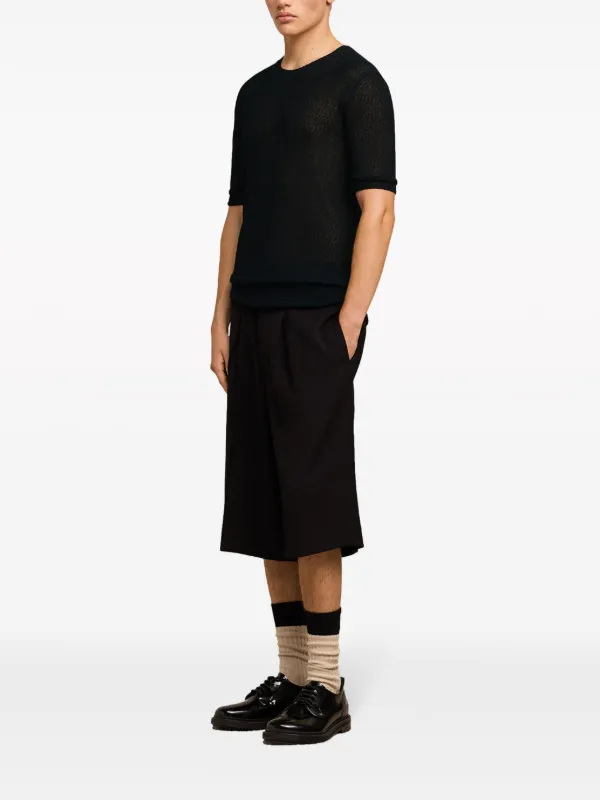 Tシャツ・カットソー AMI PARIS SS25 Black acetate blend shirt (FSH020AC0014 001) AMI Paris AMI Patch Logo T-Shirt in Black AMI