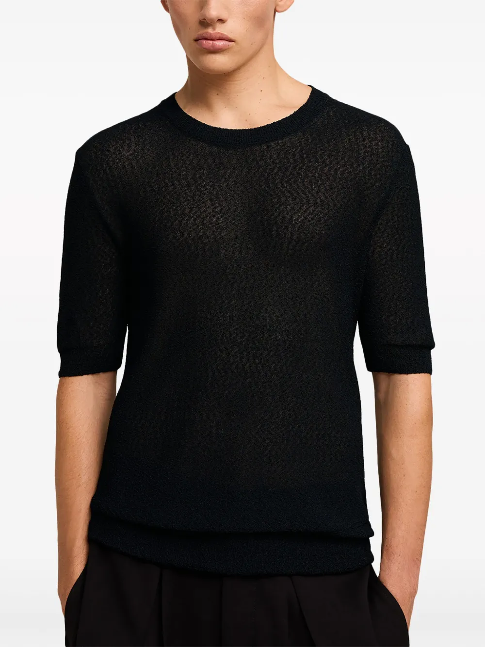 AMI Paris semi-sheer T-shirt | Black | FARFETCH