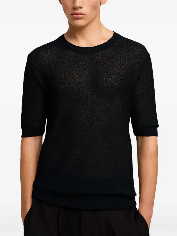 AMI Paris semi-sheer T-shirt | Black | FARFETCH